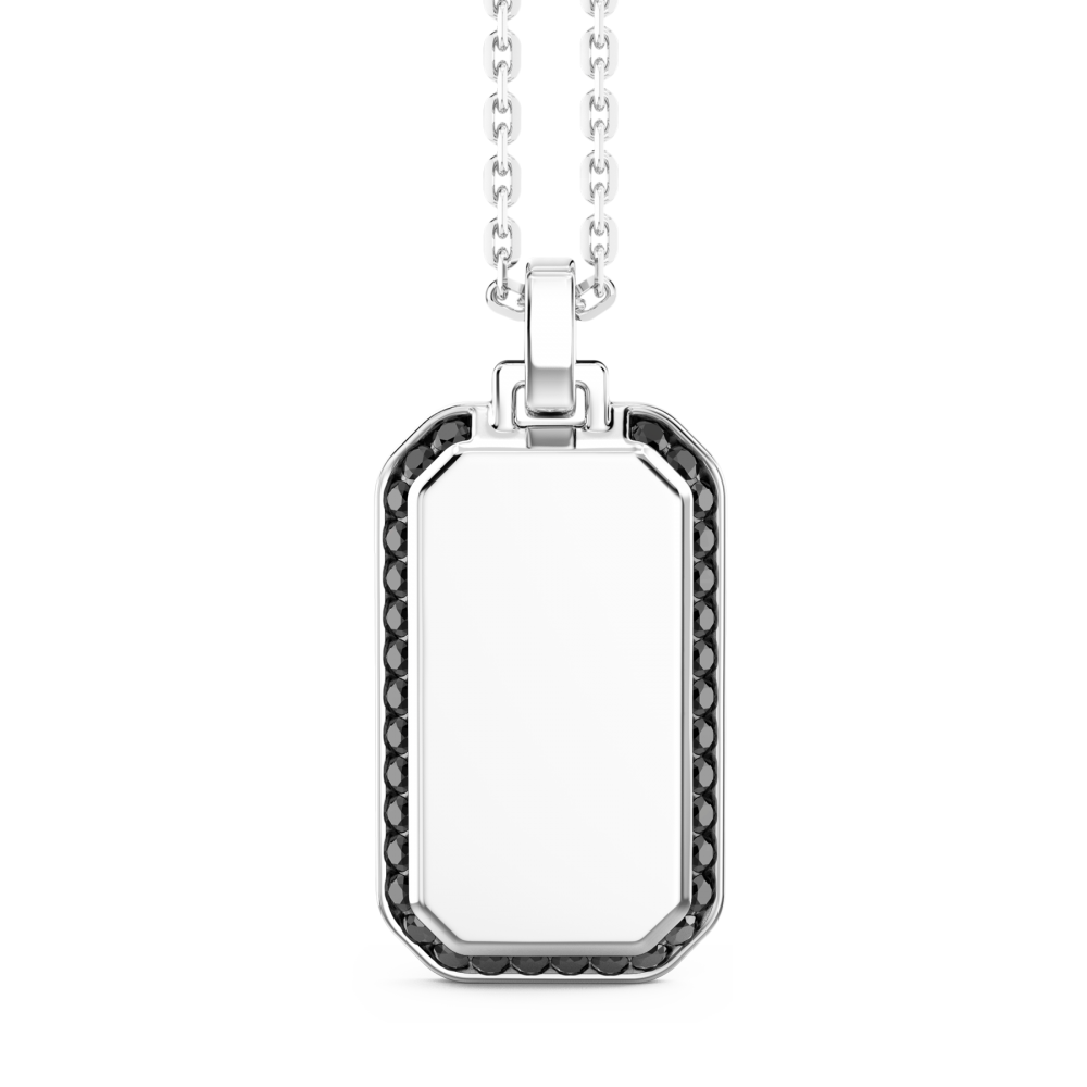 Collana Zancan in argento con pendete a targa.