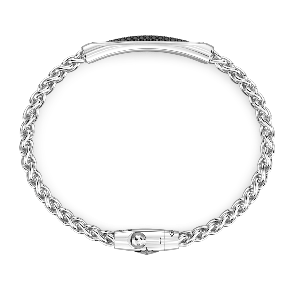 Bracciale da uomo Zancan in argento con pietre nere.