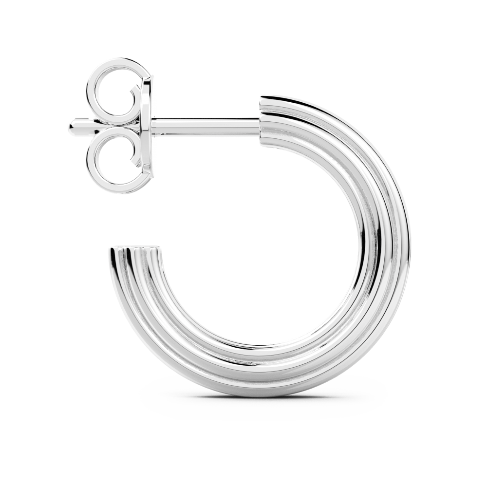 Boucle d'oreille Zancan en argent.