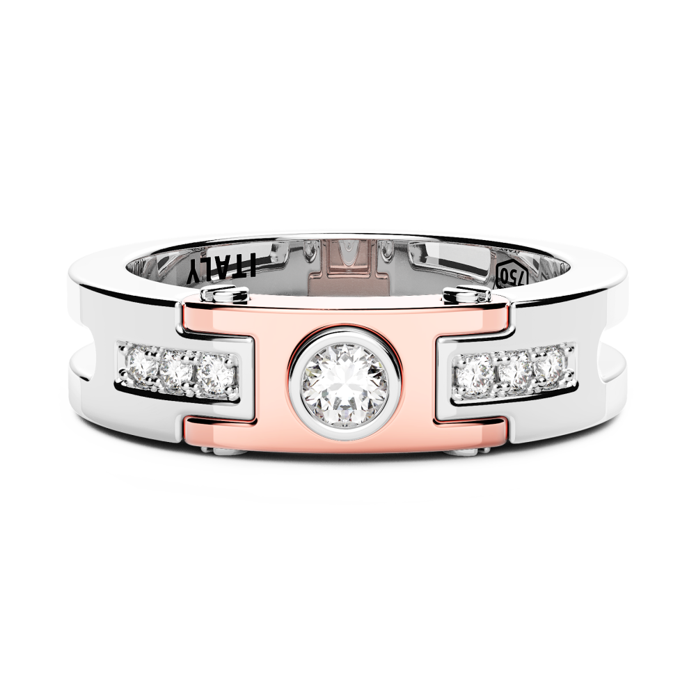 Anello Zancan in oro 18kt con diamante solitario.