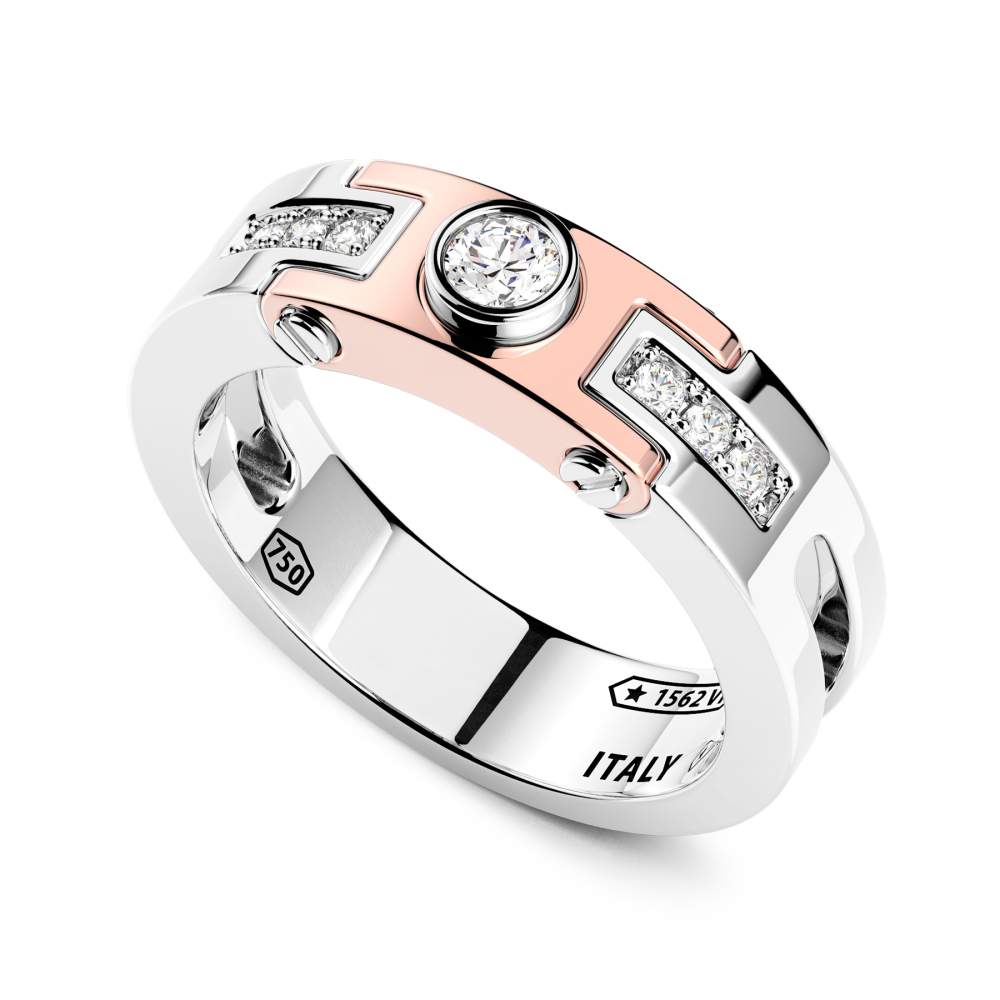 Anello Zancan in oro 18kt con diamante solitario.