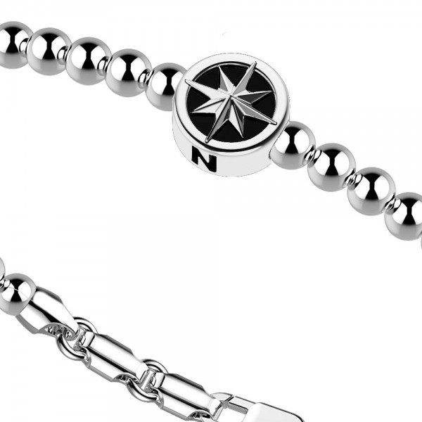 Bracciale con sfere in argento e stella.