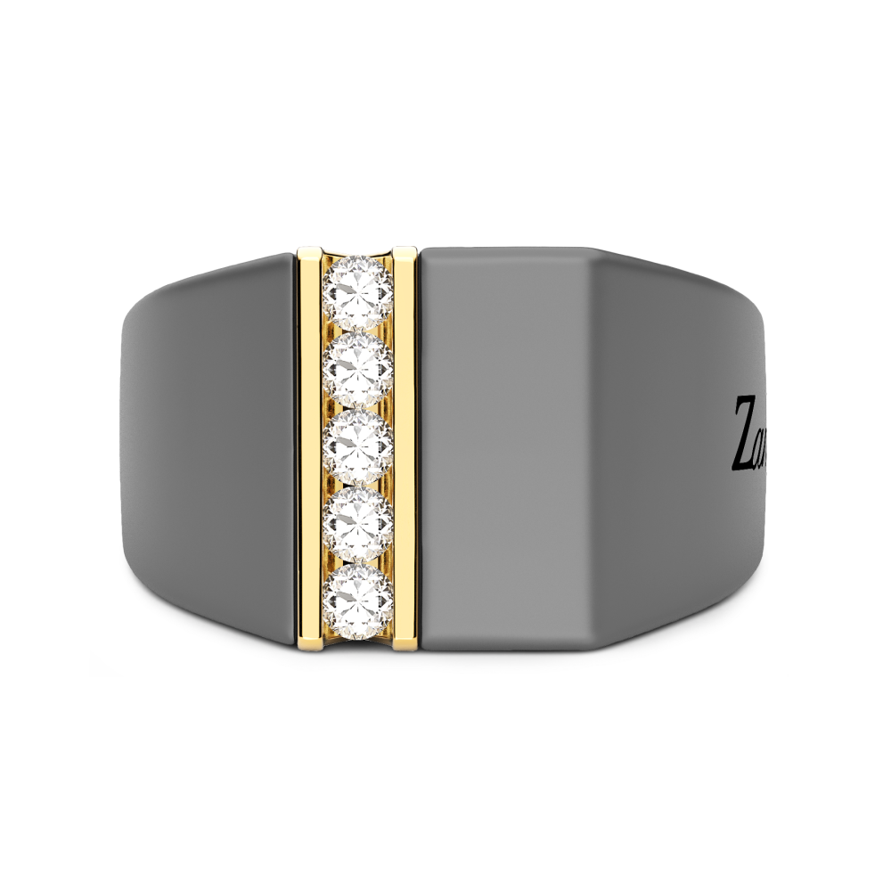 Zancan Ring in Titanium, 18kt Gold, and Natural Diamonds.