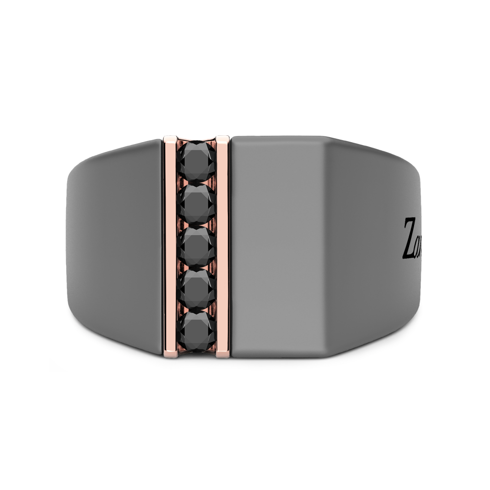 Zancan-Ring aus Titan, 18 kt Gold und natürlichen Diamanten.