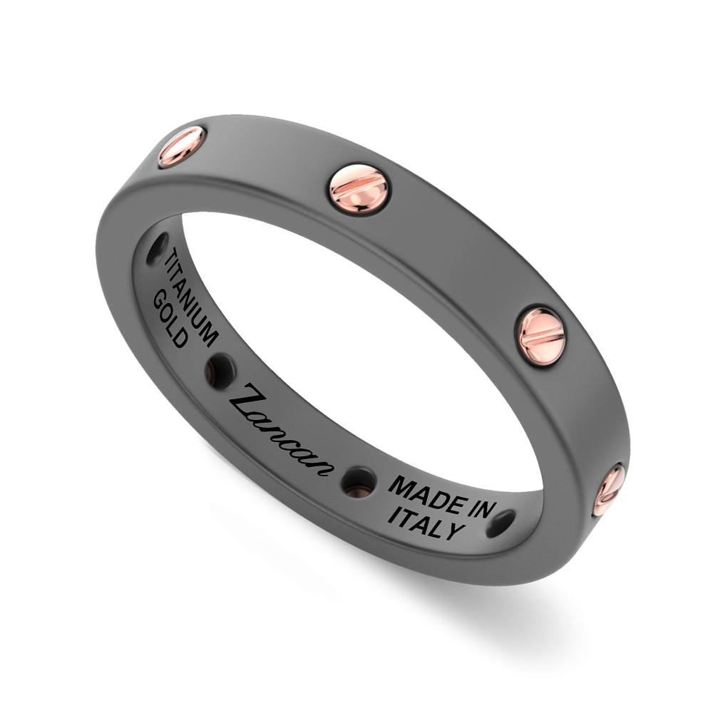 Bague Zancan en titane et or 18kt