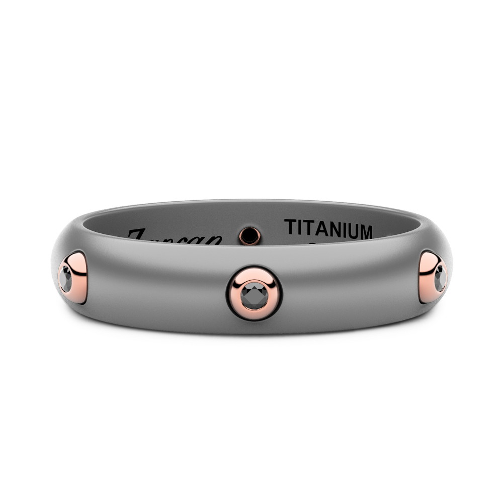 Anello Zancan in titanio, oro 18kt e diamanti.