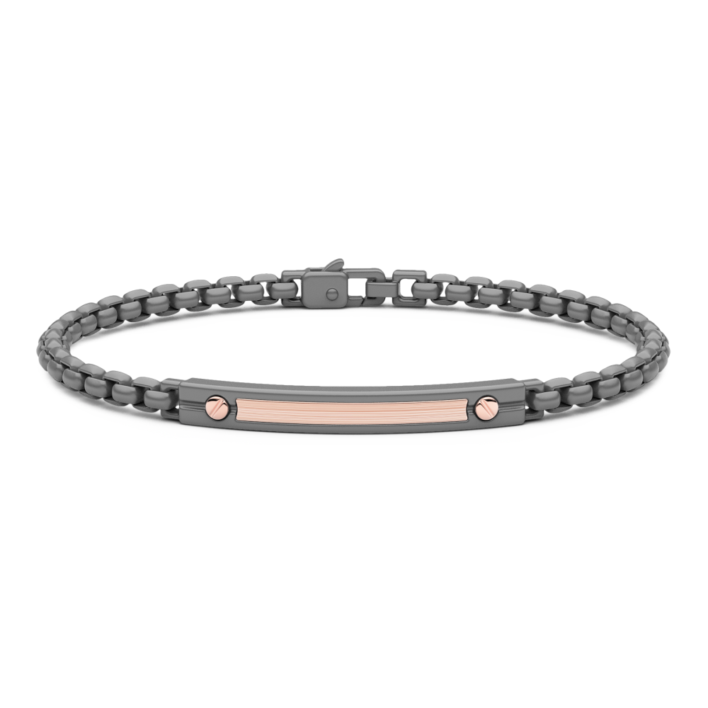 Bracciale Zancan in titanio e oro 18kt con targa.