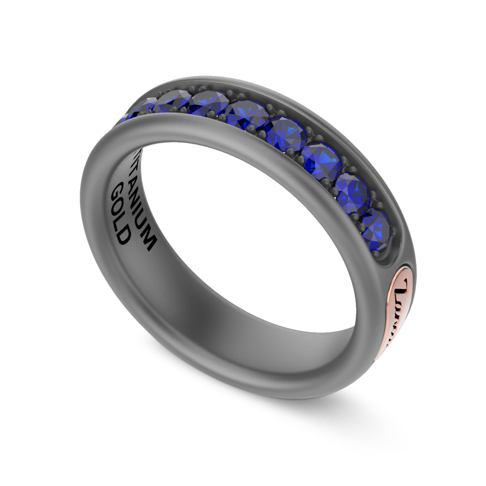 Zancan-Ring aus Titan, 18 kt Gold und Diamanten