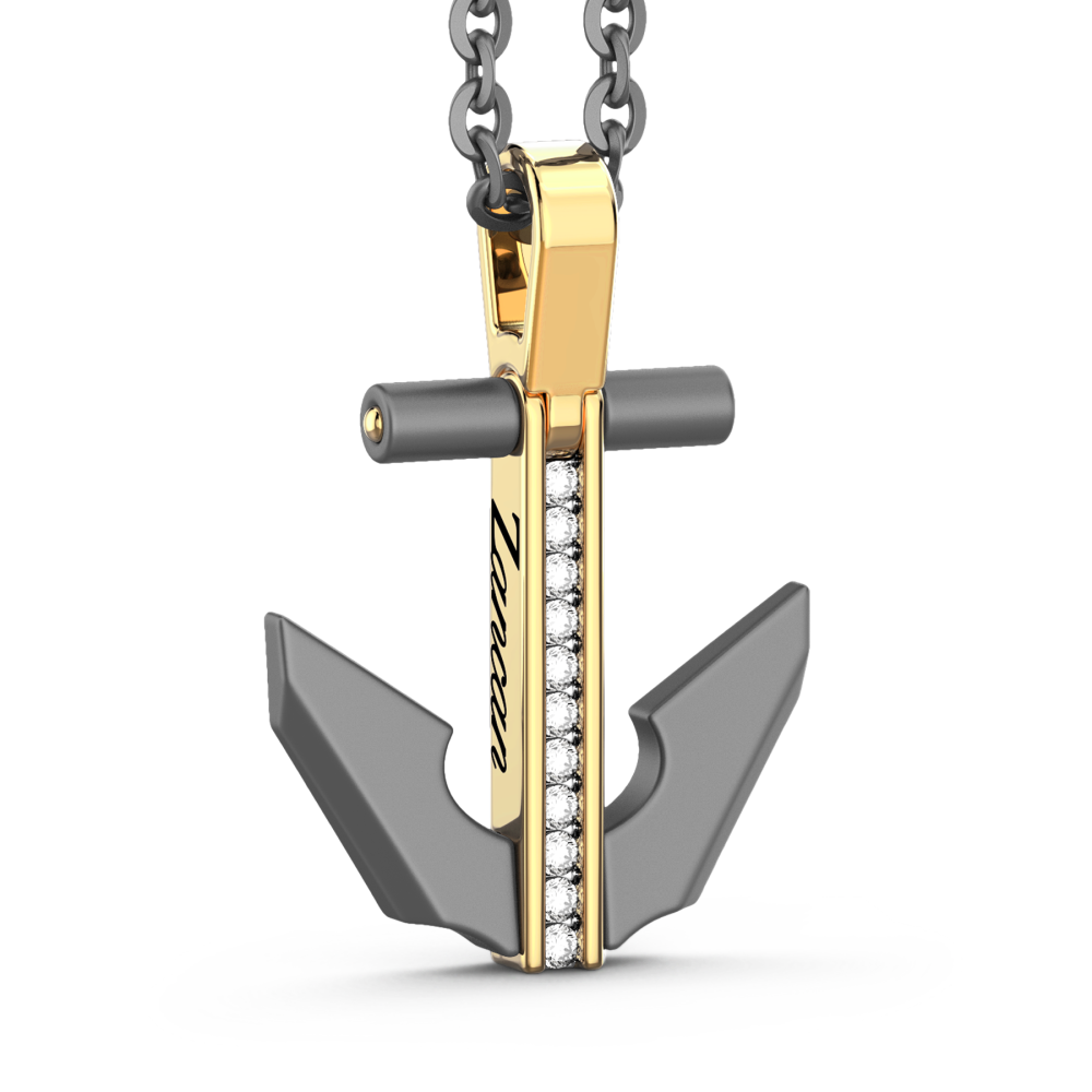 Zancan Titanium, 18kt Gold & Diamond Necklace