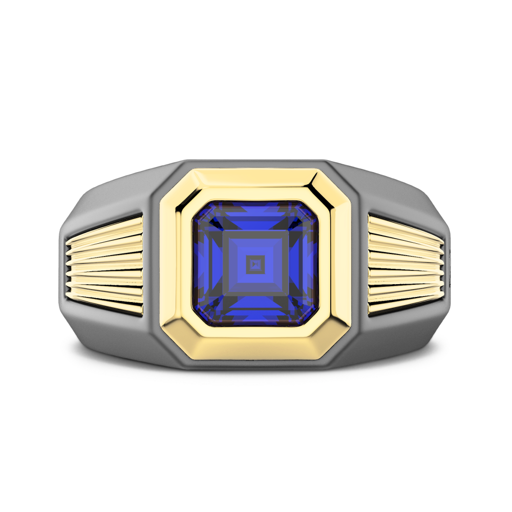 Anillo Zancan en Titanio, Oro 18kt y Zafiro