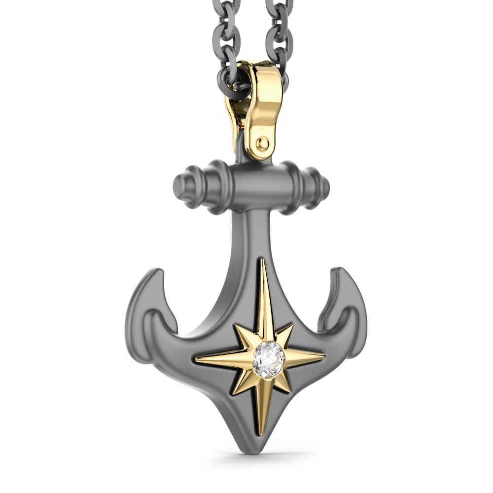 Collana Zancan in Titanio, Oro 18kt e diamanti.