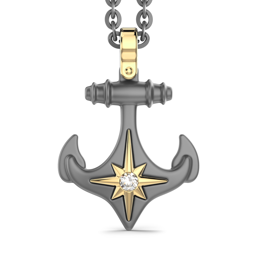 Collana Zancan in Titanio, Oro 18kt e diamanti.