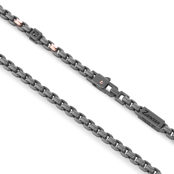 Collana Zancan in titanio, oro 18kt e diamanti neri