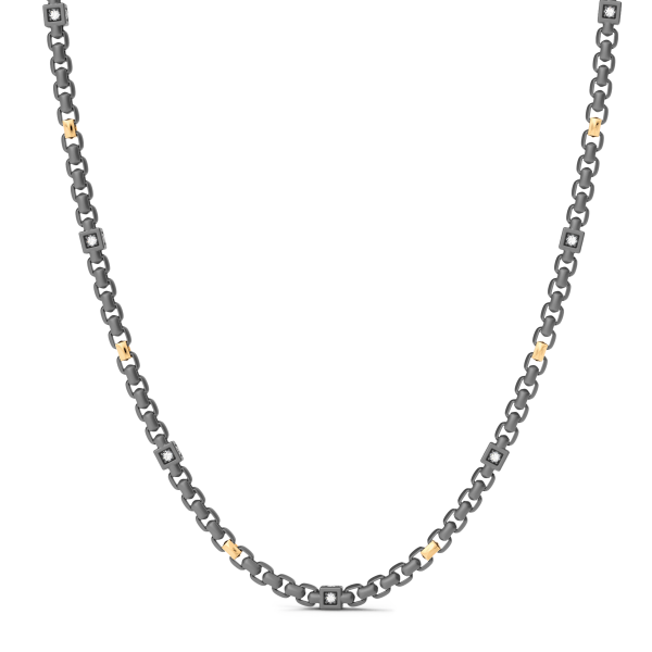 Collana Zancan in titanio, oro 18kt e diamanti bianchi
