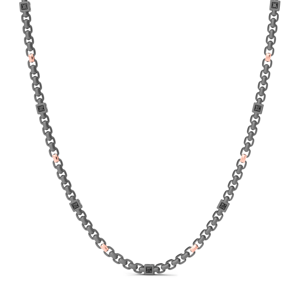 Collana Zancan in titanio, oro 18kt e diamanti neri