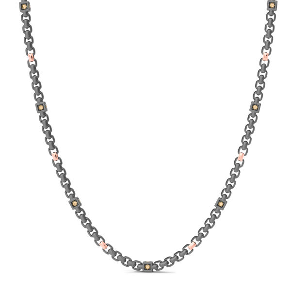Collana Zancan in titanio, oro 18kt e diamanti brown