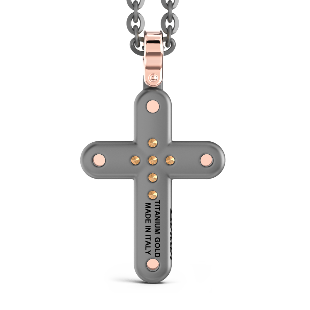 Collana con pendente Zancan in titanio, oro 18kt e diamanti brown