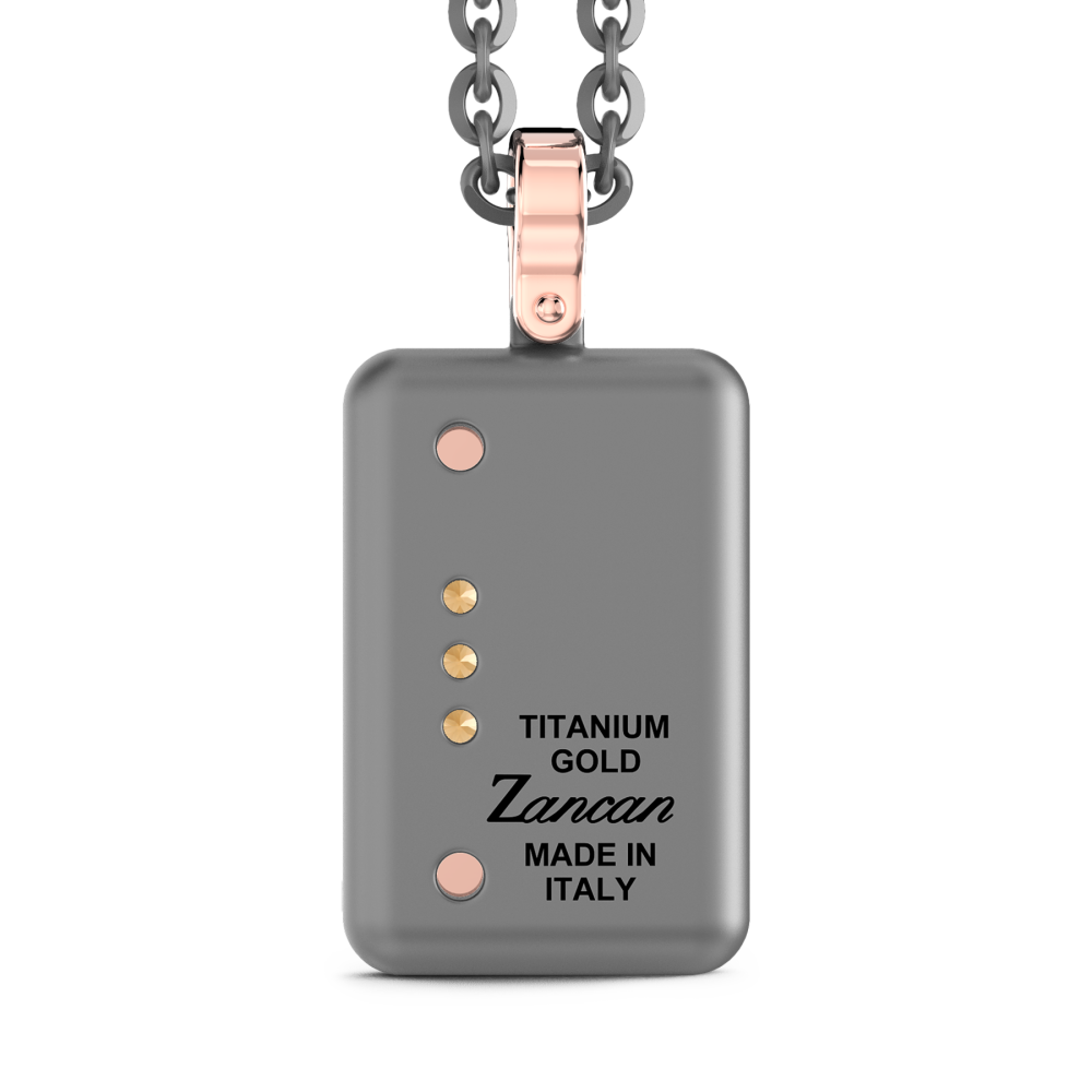 Collana con pendente Zancan in titanio, oro 18kt e diamanti brown