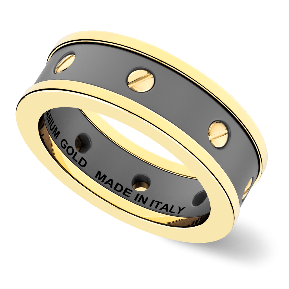 Anello Zancan in titanio e oro 18kt