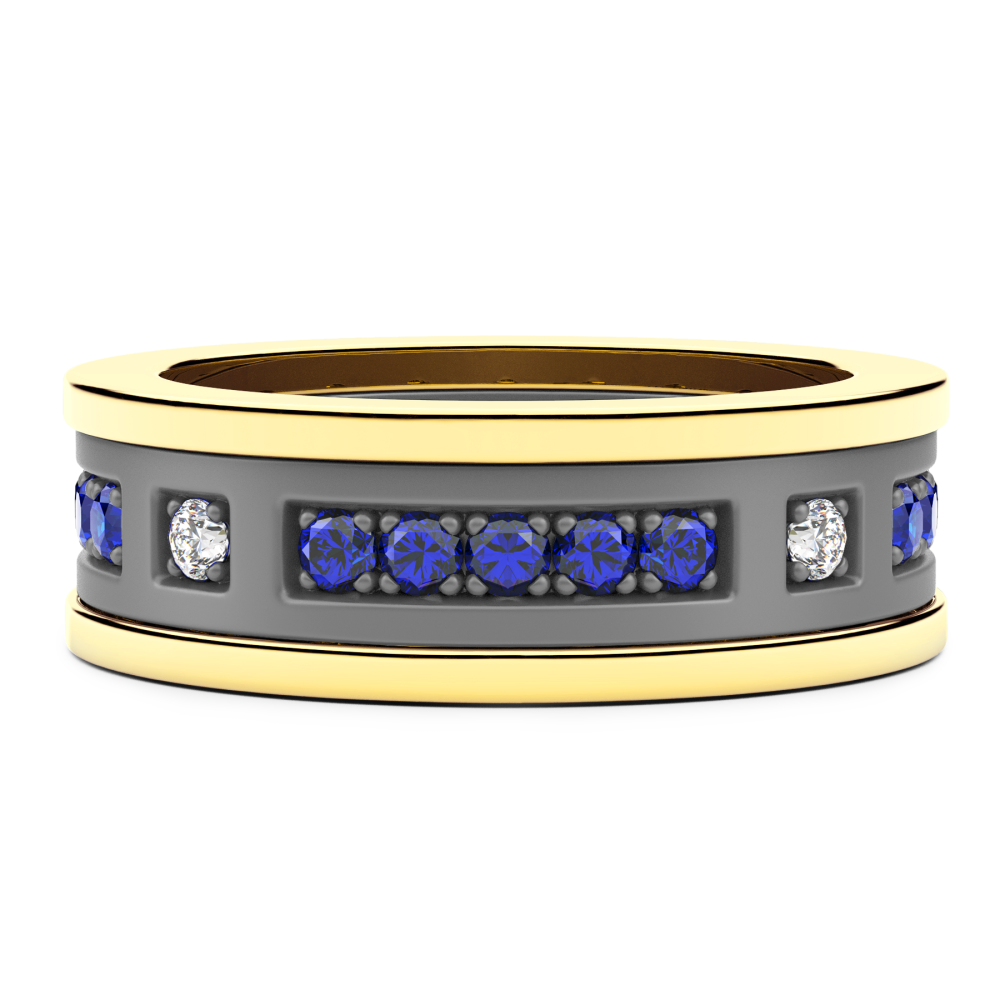 Anello Zancan in titanio, oro 18kt e diamanti