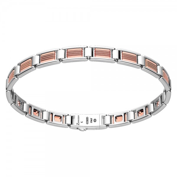 Rose gold and silver bracelet.