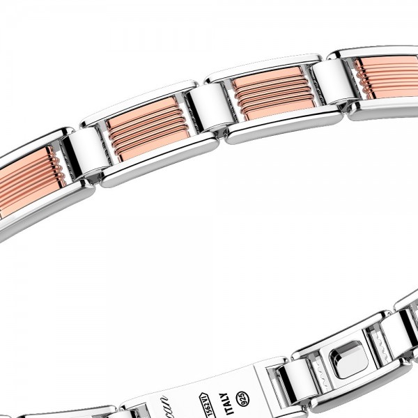 Rose gold and silver bracelet.