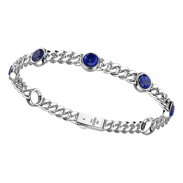 Silver bracelet with Lapis stones