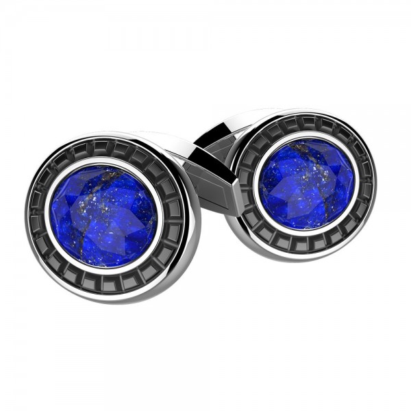 Gemelli in argento con Lapis ovale.