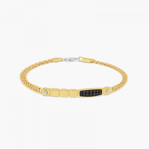 Yellow gold bracelet with geometric design.