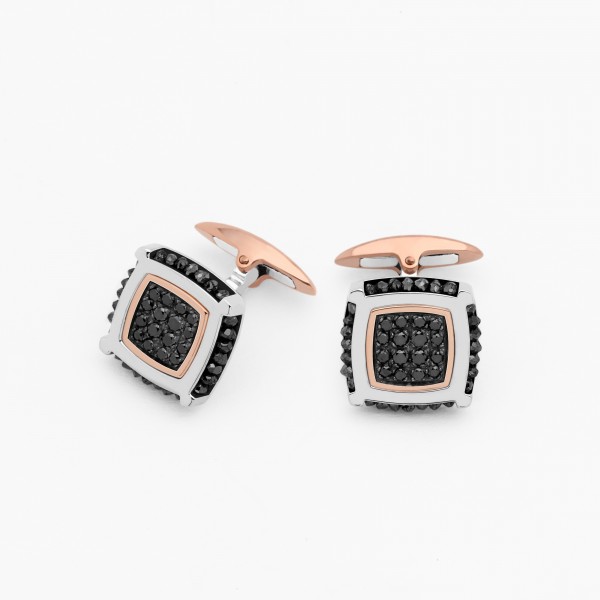 Gold men's square cufflinks.