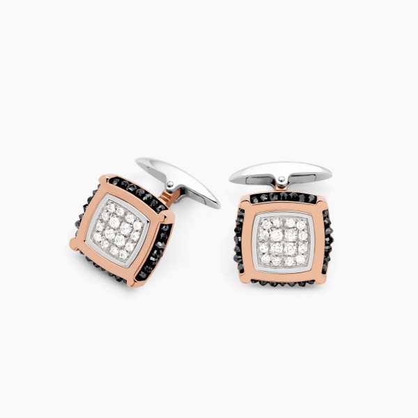 Gold men's square cufflinks.