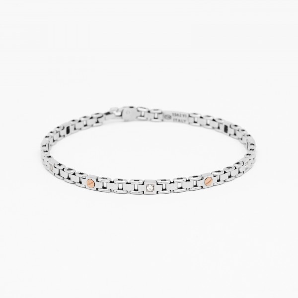 Men's bracelet in white gold.