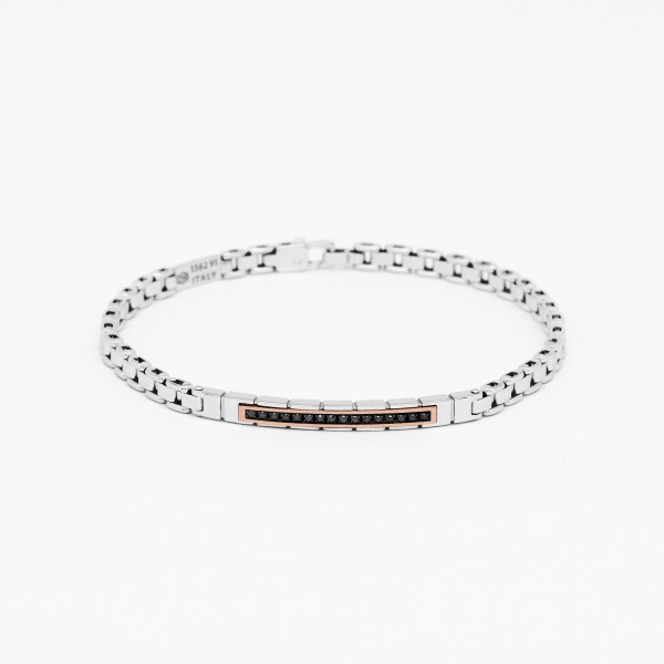 Men's bracelet in white gold.