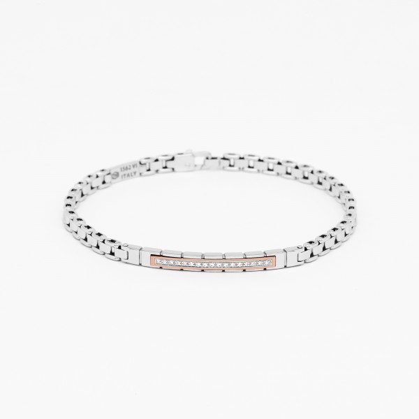 Men's bracelet in white gold.