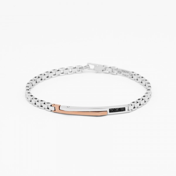 Men's bracelet in white gold.