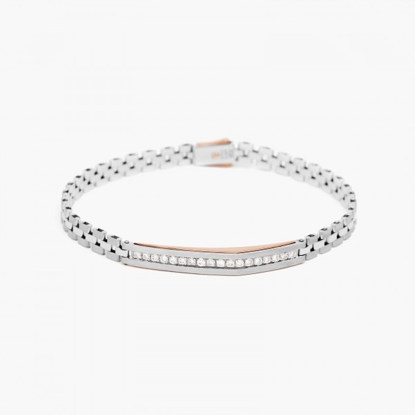 Men's bracelet in white gold.