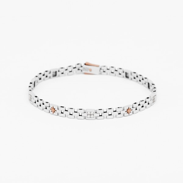 Men's bracelet in white gold.