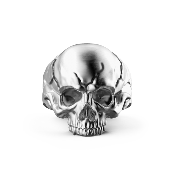 Zancan silver skull ring