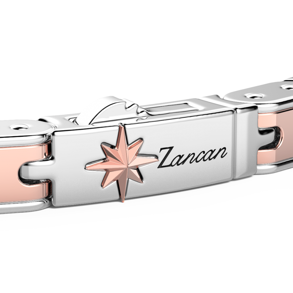 Bracciale da uomo Zancan in argento e oro rosa.