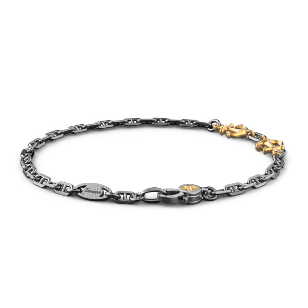 Bracciale Zancan in argento brunito con ancora.