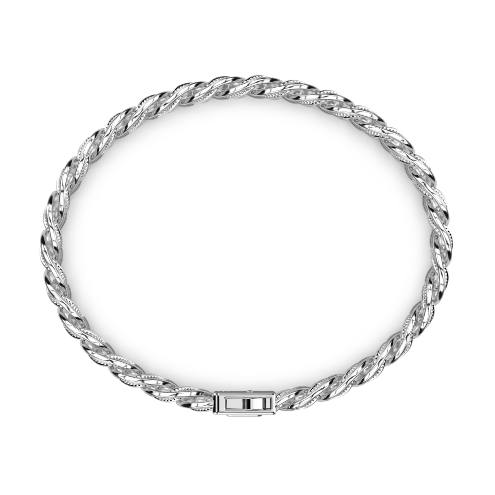 Bracciale grumetta Zancan in argento con finitura striata.
