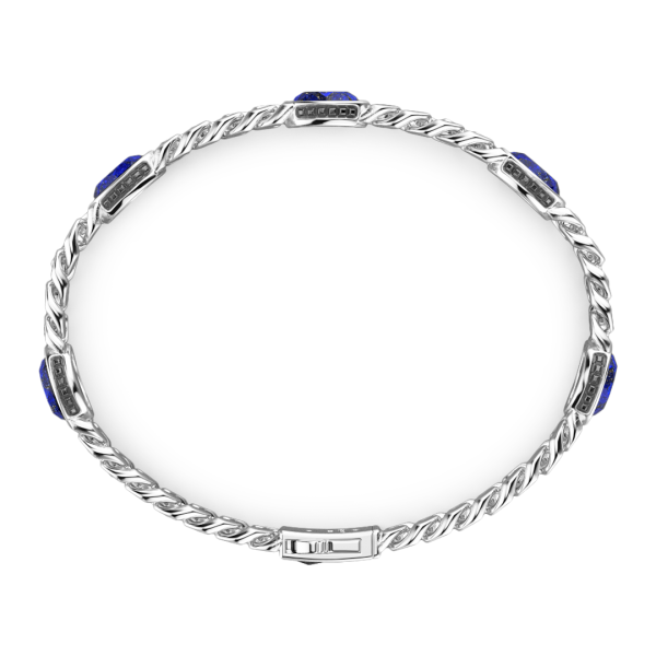 Bracciale a grumetta Zancan in argento con pietre blu.