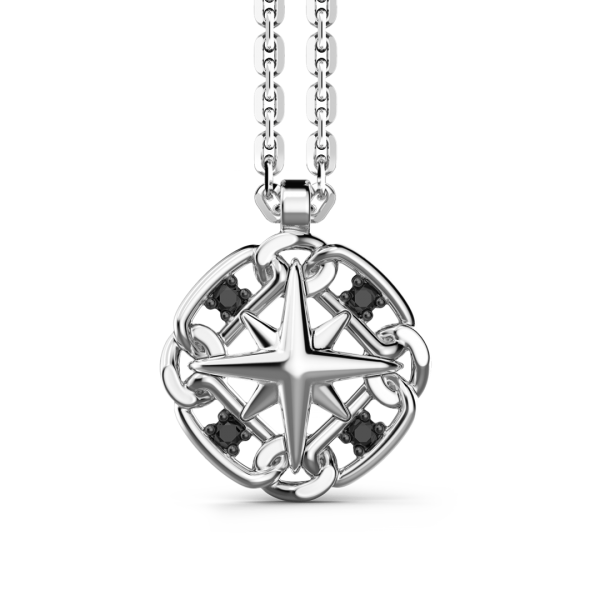 Collana Zancan in argento con pendente a rosa dei venti.