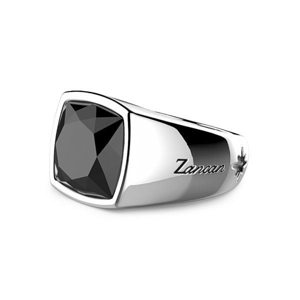 Silver ring with natural onyx stone.