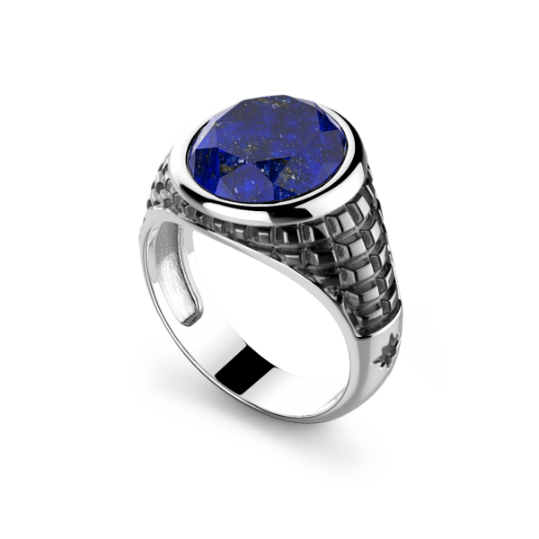 Anello Zancan chevalier in argento e lapis.