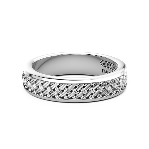 Zancan silver band ring.