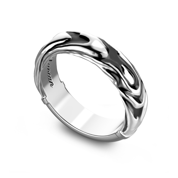 Zancan silver band ring.