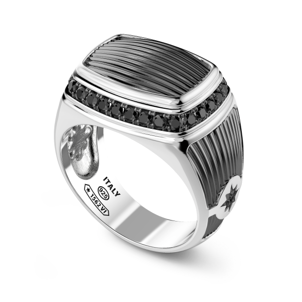 Zancan silver signet ring...