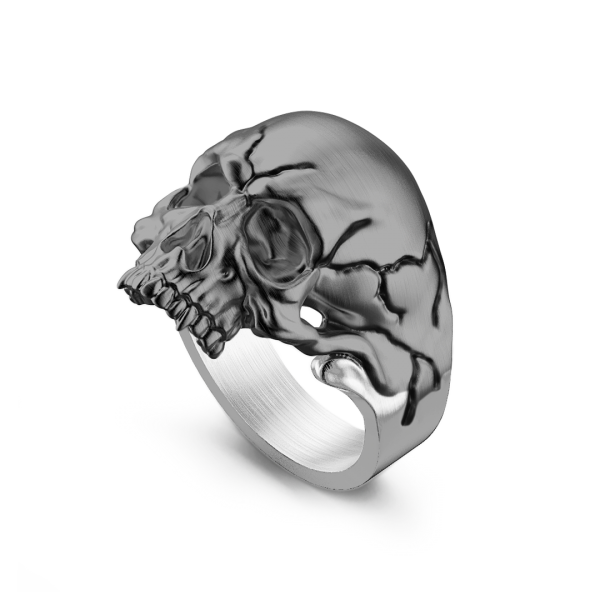 Zancan silver skull ring