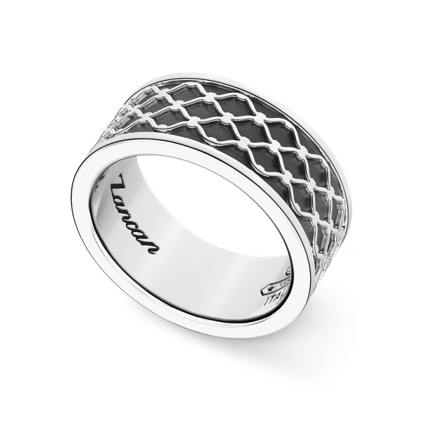 Zancan silver band ring.